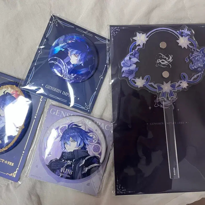 [BUNJANG] Genshin Impact Prins Fes Can Badge + Stand Set / 원신 플린스 fes캔뱃지+ 거치대 일괄