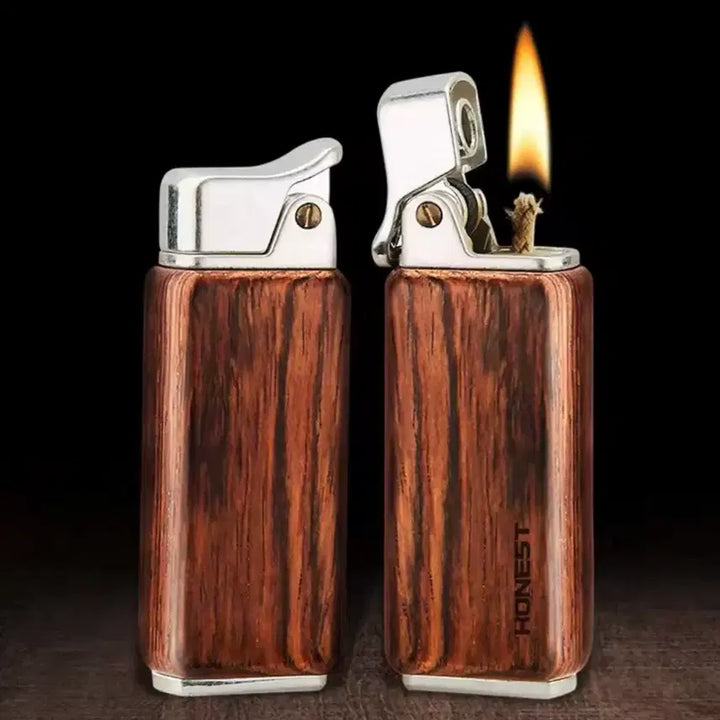 [BUNJANG] Antique Metal &amp; Wood Lighter (Grade S) / 고급 앤틱 메탈 &amp; 우드 라이터 (S급)