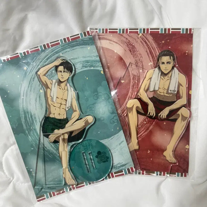 [BUNJANG] Attack on Titan Rakuspa Akihabara Acrylic Standee Eren Yeager &amp; Levi Ackerman Bundle Set / 진격의거인 라쿠스파 극락탕 아크릴 에렌 리바이 일괄 판매