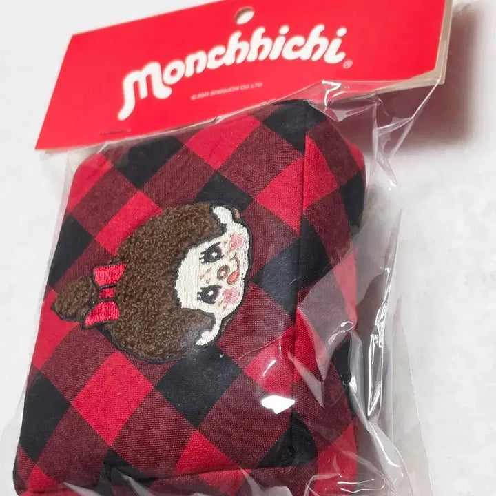 [BUNJANG] Carryland Monchhichi Square Check Pouch / 정품 몬치치 스퀘어 체크 파우치