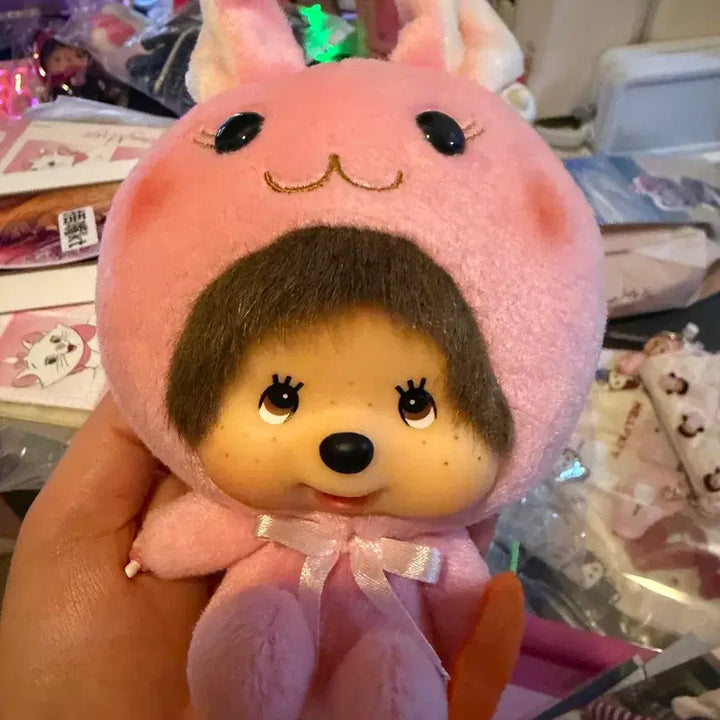 [BUNJANG] Big Head Monchhichi Rabbit Keyring / 왕대두 몬치치 토끼 키링