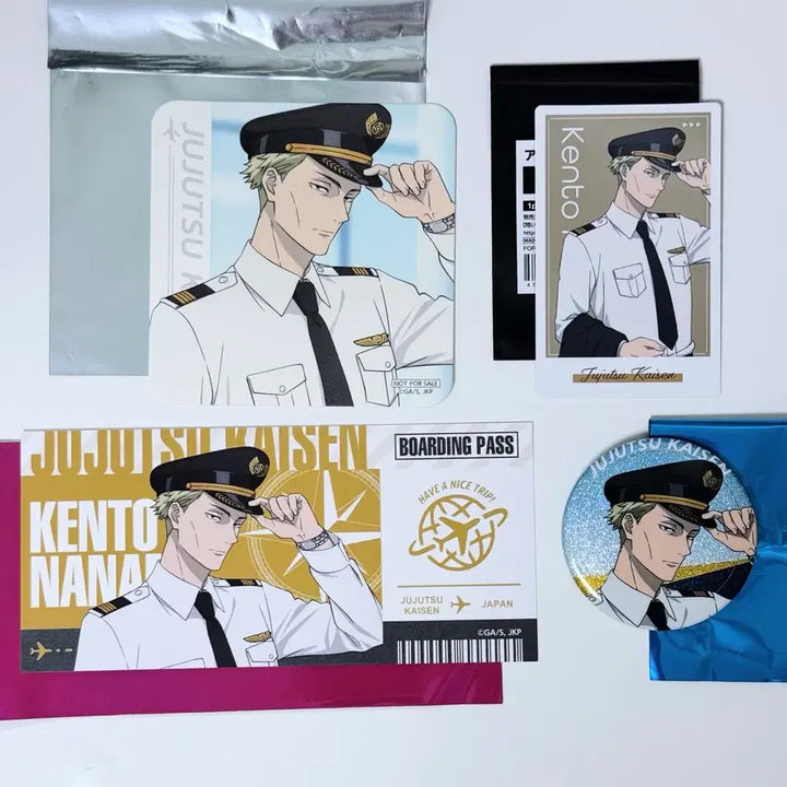 [BUNJANG] Jujutsu Kaisen Nanami Kento Haneda Airport Exclusive Merchandise Set / 주술회전 하네다 에어포트 캔뱃지 티켓풍 카드 특전 코스터 나나미 켄토