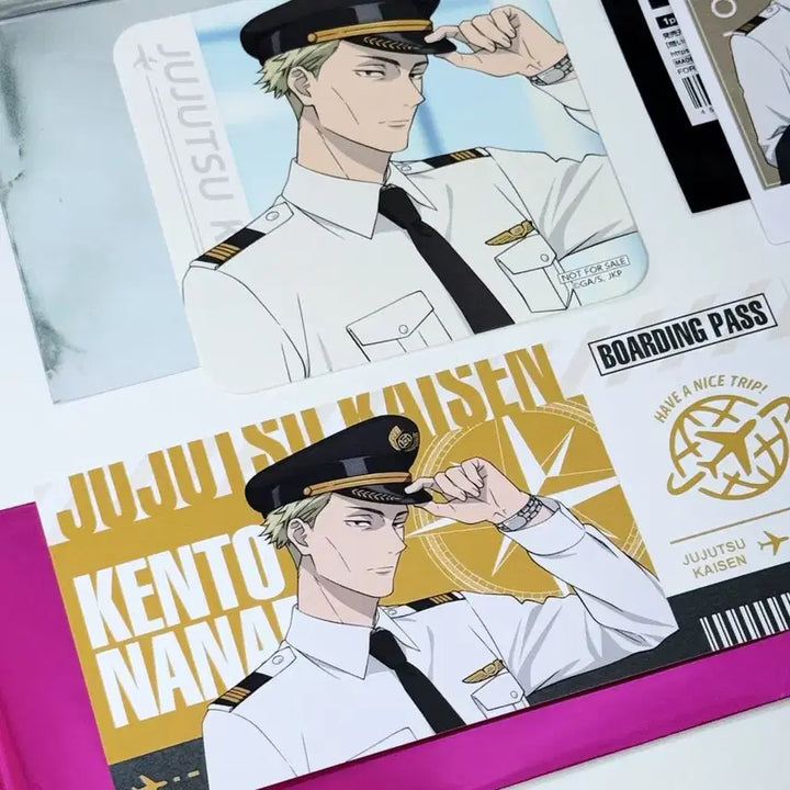 [BUNJANG] Jujutsu Kaisen Nanami Kento Haneda Airport Exclusive Merchandise Set / 주술회전 하네다 에어포트 캔뱃지 티켓풍 카드 특전 코스터 나나미 켄토
