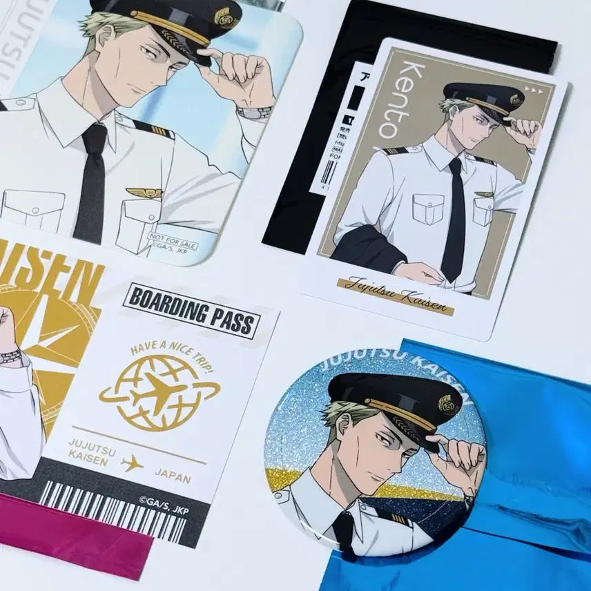 [BUNJANG] Jujutsu Kaisen Nanami Kento Haneda Airport Exclusive Merchandise Set / 주술회전 하네다 에어포트 캔뱃지 티켓풍 카드 특전 코스터 나나미 켄토