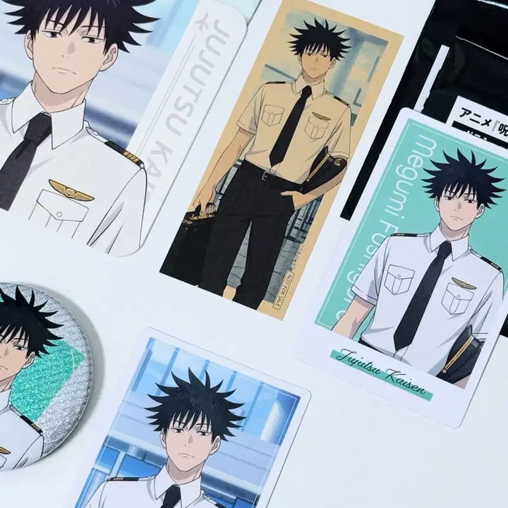 [BUNJANG] Jujutsu Kaisen Haneda Airport Fushiguro Megumi Set / 주술회전 하네다 에어포트 캔뱃지 폴라 카드 특전 코스터 후시구로 메구미