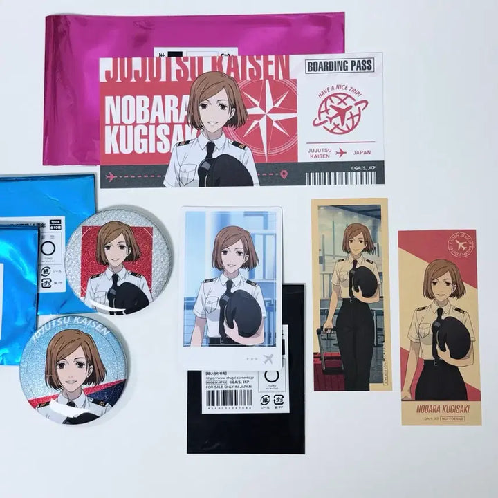 [BUNJANG] Jujutsu Kaisen Nobara Kugisaki Haneda Airport Exclusive Set / 주술회전 하네다 에어포트 캔뱃지 티켓풍 카드 특전 쿠기사키 노바라