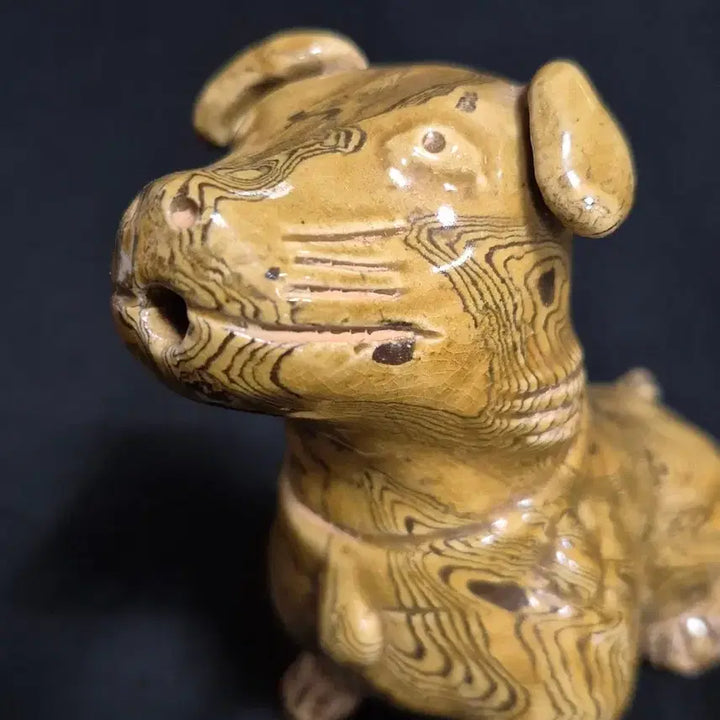 [BUNJANG] Kintsugi Style Dog Inkstone / 연리문 도자기 강아지 연적 서예 수묵화