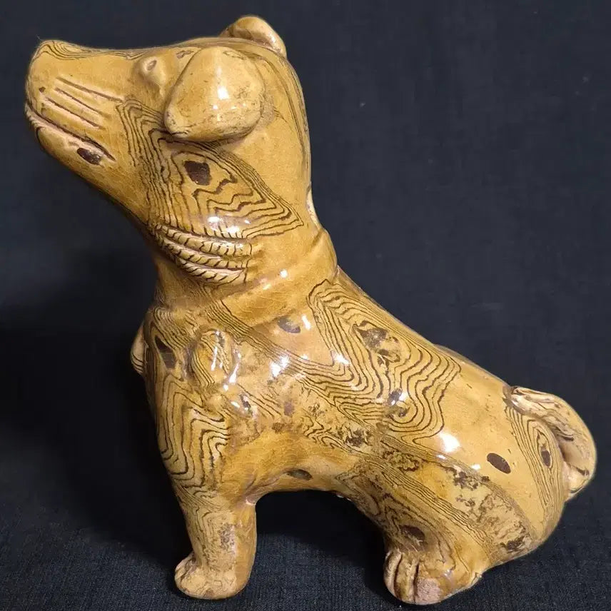 [BUNJANG] Kintsugi Style Dog Inkstone / 연리문 도자기 강아지 연적 서예 수묵화