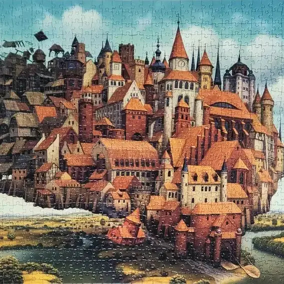 [BUNJANG] Jacek Yerka Flying Castle 1000-Piece Jigsaw Puzzle / 하늘을 나는 성 야첵 예르카 직소퍼즐 1000피스