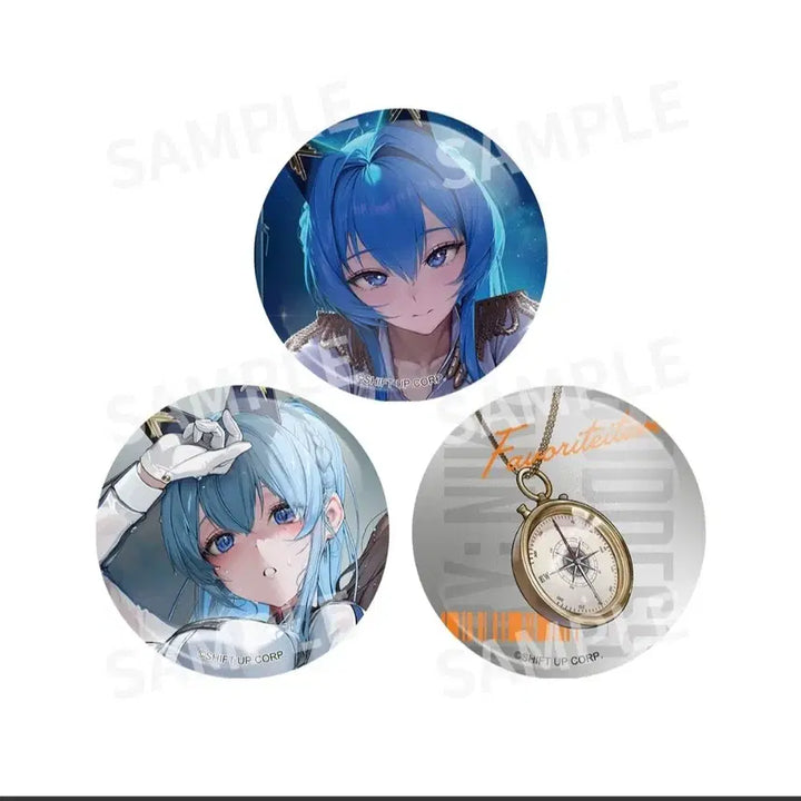 [BUNJANG] Goddess of Victory: Nikke Helm 7th Anniversary Limited Edition Can Badge Set (3 Types) / 새상품)니케 포커스 온 니케 7월 한정판 헬름 캔뱃지 3종 세트