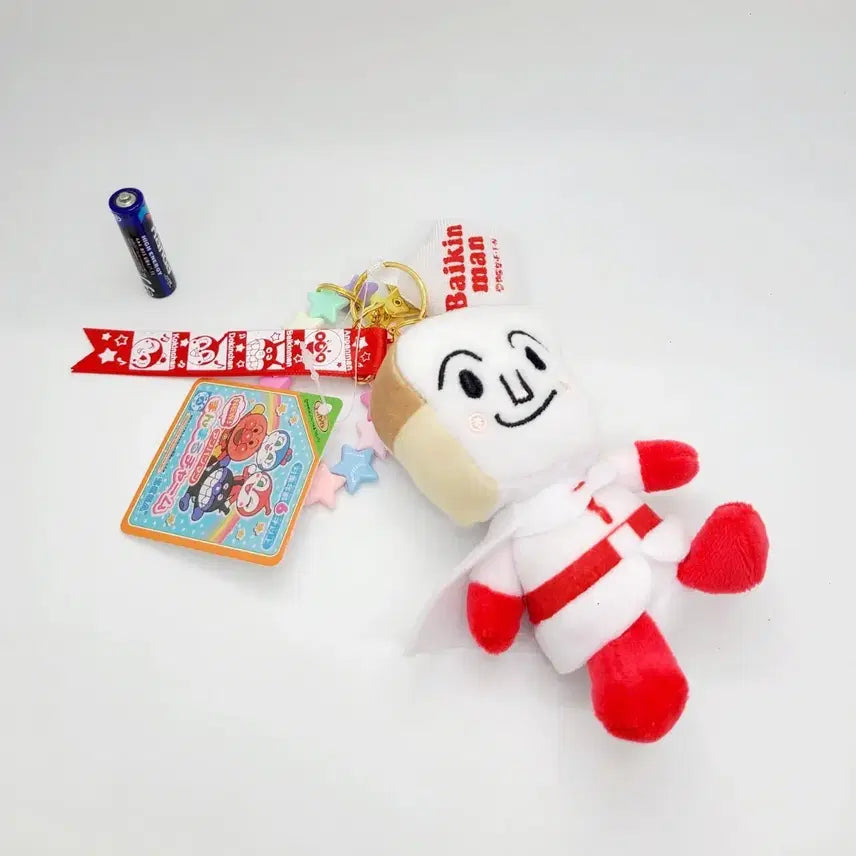 [BUNJANG] Anpanman Sakpanman Plush Keychain Doll / 날아라 호빵맨 삭빵맨 봉제 키링 인형