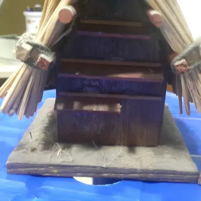[BUNJANG] Vintage Japanese Traditional House Model, Lighthouse Model, and Monk Figurine in Glass Bottle / 등대와 전통 가옥 모형등