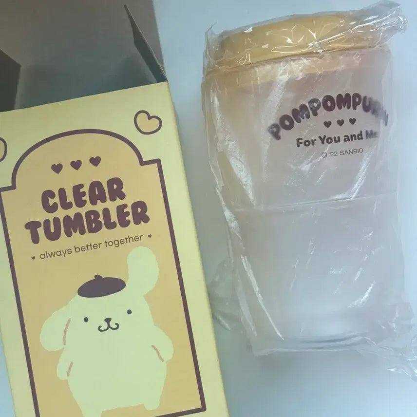 [BUNJANG] Sanrio Pompompurin Transparent Tumbler / 산리오 폼폼푸린 투명 텀블러