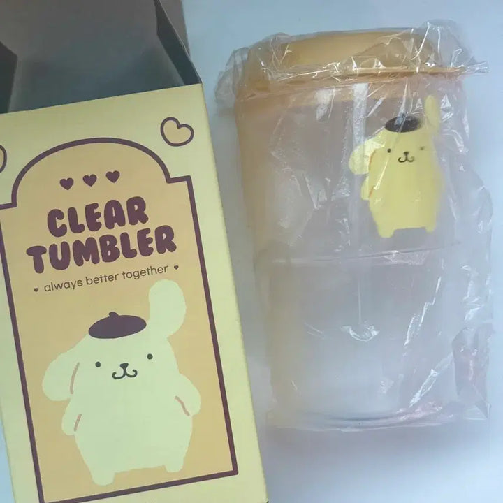 [BUNJANG] Sanrio Pompompurin Transparent Tumbler / 산리오 폼폼푸린 투명 텀블러