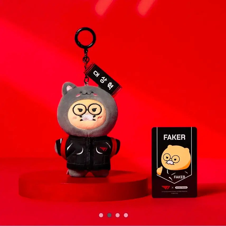 [BUNJANG] Kakao Friends T1 Faker Doll Keyring with Photocard / T1 춘식 페이커 인형 키링 포토카드 포함 카카오프렌즈