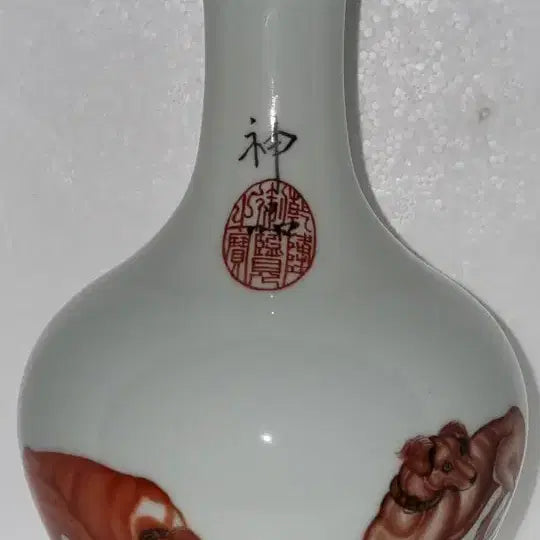 [BUNJANG] Qing Dynasty Qianlong Period (Lang Shining) Celadon Porcelain Vase / 대청 건륭년제 (랑세녕)견문 소병 높22 지13 중국도자기 고도자 골통품