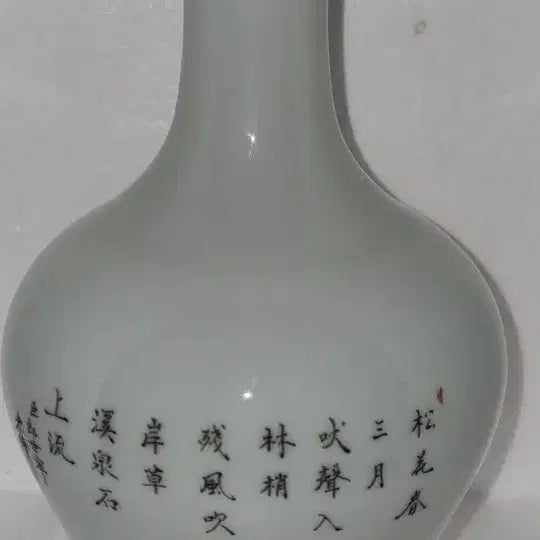 [BUNJANG] Qing Dynasty Qianlong Period (Lang Shining) Celadon Porcelain Vase / 대청 건륭년제 (랑세녕)견문 소병 높22 지13 중국도자기 고도자 골통품
