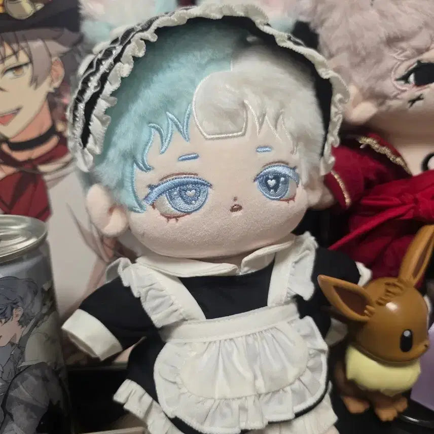 [BUNJANG] 20cm Unnamed Rabbit &amp; Maid Outfit Doll Bundle Set / 무속성 솜인형 20cm 이름모름 레빗(?)+메이드복 옷포함 일괄