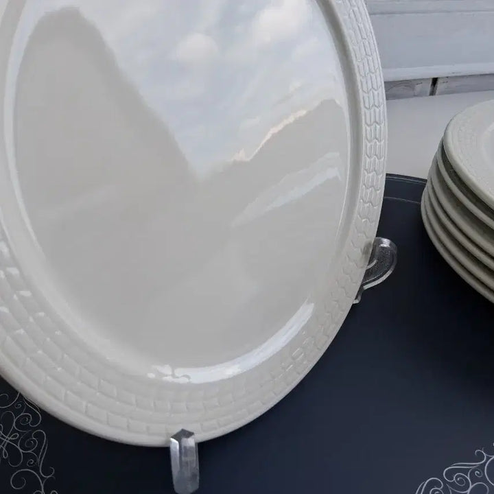 [BUNJANG] Haenam Co. Stoneware Vintage Plate 24.5cm / 빈티지.행남사수출품 24.5cm접시 1p