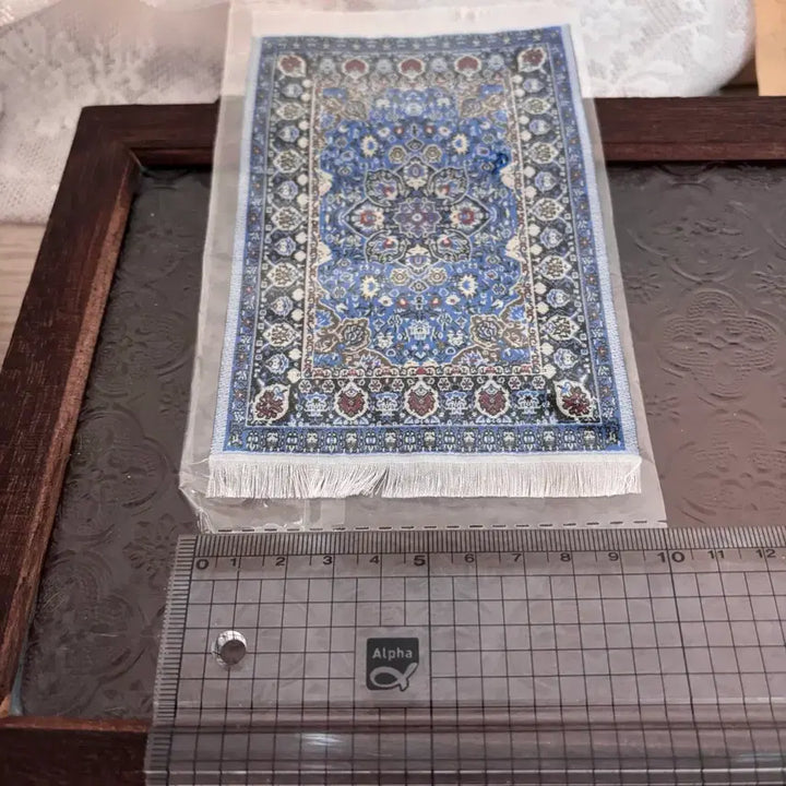 [BUNJANG] Miniature Dollhouse Carpet Blue Patterned / 미니어처 인형집 카페트