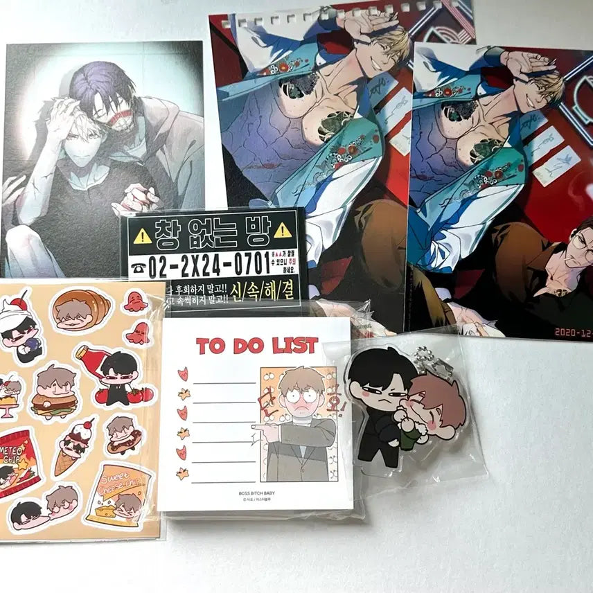 [BUNJANG] Boss Bitch Baby BoviBae Postcard Acrylic Stand Sticker (Unsealed) / 보스빗치베이비 보빗베 창없는방 엽서 아크릴 스탠드 스티커 미개봉
