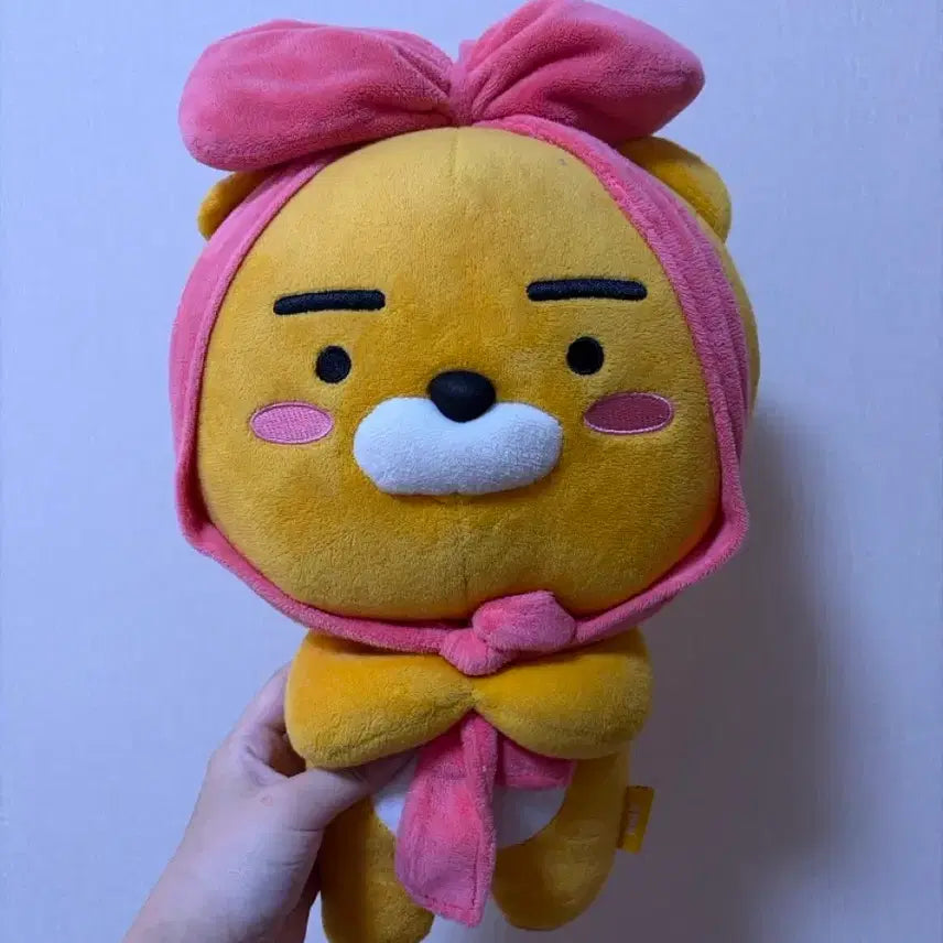 [BUNJANG] Kakao Friends Ryan Pink Headband Plush Doll / 카카오프렌즈 라이언 핑크 헤어밴드 인형