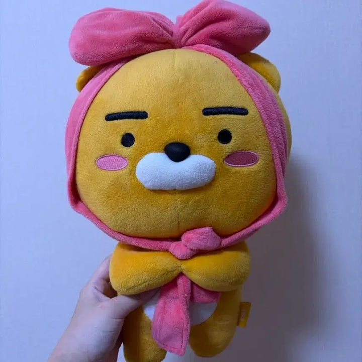 [BUNJANG] Kakao Friends Ryan Pink Headband Plush Doll / 카카오프렌즈 라이언 핑크 헤어밴드 인형