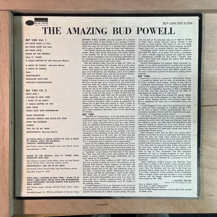 [BUNJANG] Bud Powell The Amazing Bud Powell Volume 2 1973 US LP / 블루노트 Bud Powell 미국 1973년 LP