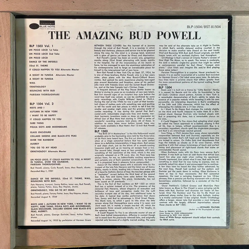[BUNJANG] Bud Powell The Amazing Bud Powell Volume 2 1973 US LP / 블루노트 Bud Powell 미국 1973년 LP