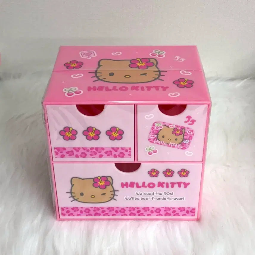 [BUNJANG] Sanrio Hello Kitty Tanning Kitty 2-Tier Drawer Storage Organizer / [새제품] 산리오 헬로키티 태닝키티 2단 서랍 정리보관함