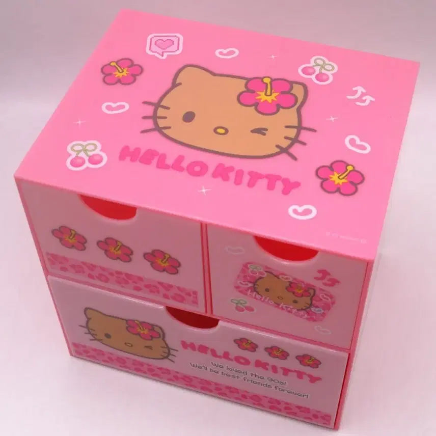 [BUNJANG] Sanrio Hello Kitty Tanning Kitty 2-Tier Drawer Storage Organizer / [새제품] 산리오 헬로키티 태닝키티 2단 서랍 정리보관함