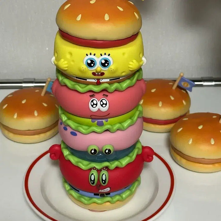 [BUNJANG] Pop Mart SpongeBob SquarePants Hamburger Mood Lamp Figure Set / 스폰지밥 스펀지밥 피규어 스펀지밥 무드등 스펀지밥 햄버거 스펀지밥 랜덤