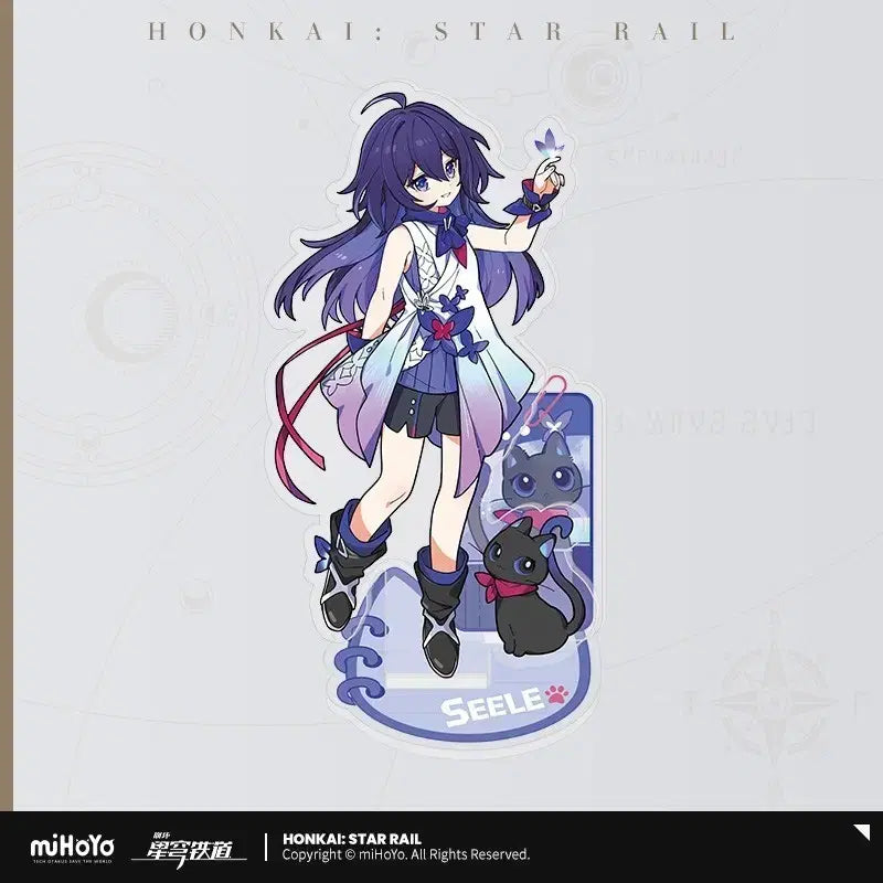 [BUNJANG] Honkai Star Rail Silver Wolf &amp; Seele Tiny Cat Acrylic Stand Set (Sealed) / 미개봉)붕괴 스타레일 공식굿즈 아크릴 은랑, 제레 세트