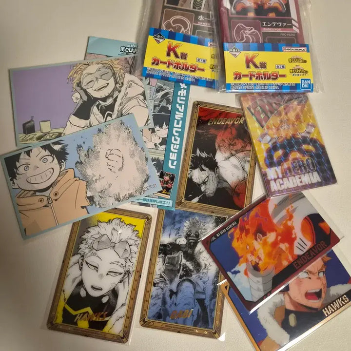 [BUNJANG] My Hero Academia Hawks, Endeavor, Dabi Original Art Exhibition Memorial Clear Card Holder &amp; Cards Set / 히로아카 나히아 호크스엔데버다비 원화전 메모리얼 금박클리어 쿠지 카드홀더