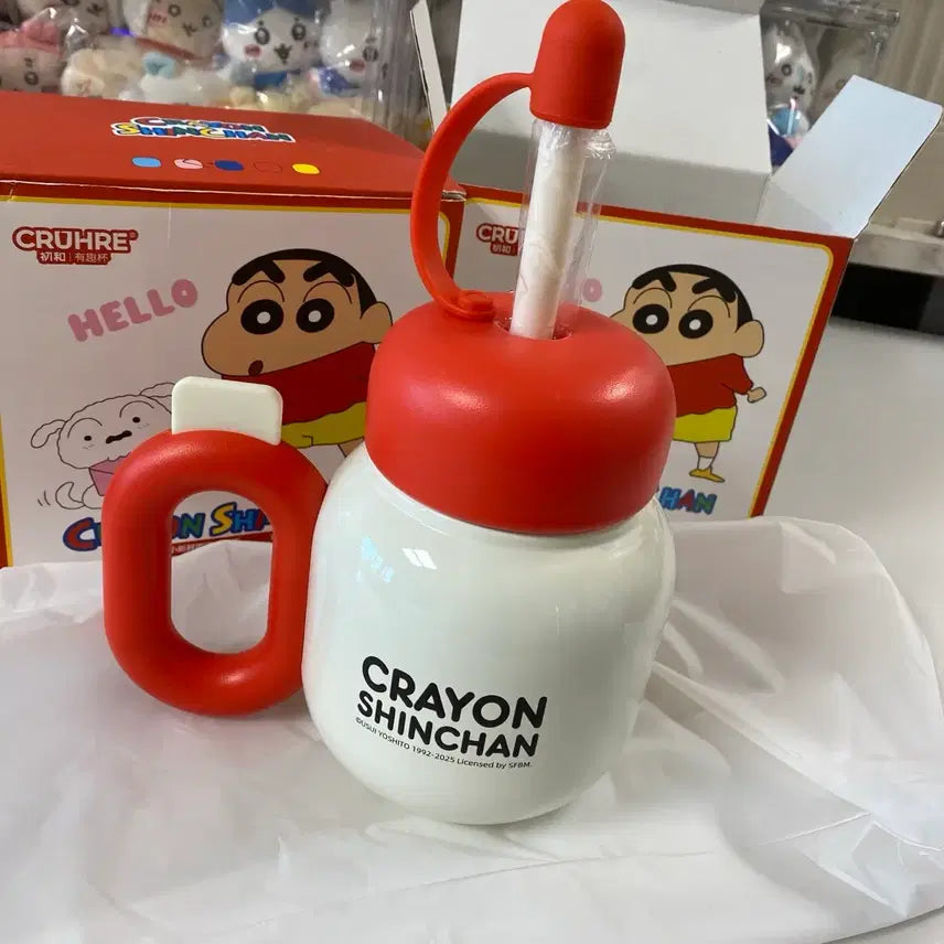 [BUNJANG] Crayon Shin-chan Stainless Steel Tumbler with Straw 730ml / 짱구 빨대 스텐컵 730ml