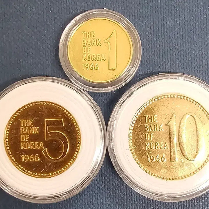 [BUNJANG] Bank of Korea 1966 Commemorative Coin Set (1 Won, 5 Won, 10 Won) / 한국은행 1966년 기념주화 1원 5원 10원 세트