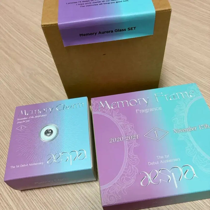 [BUNJANG] Aespa Karina 1st Anniversary Memory Charm, Memory Frame, Aurora Glass Bundle Set / 에스파 데뷔 1주년 메모리 참,메모리 프레임,오로라 글래스 양도