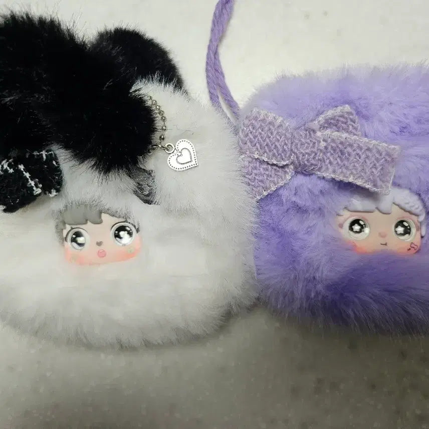 [BUNJANG] Sanmi Sweet Bag Doll Keyring (White, Purple) Bundle Set / 산미 스위트백 인형 키링 2개 (화이트,퍼플) 일괄판매