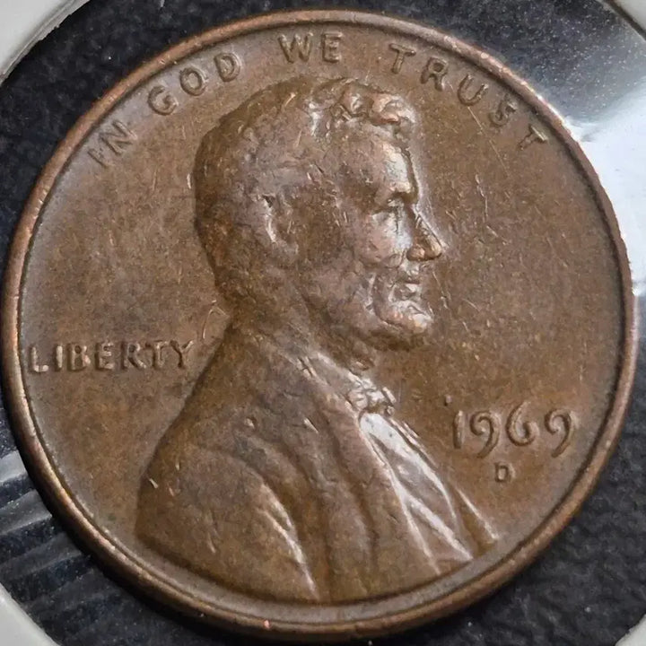 [BUNJANG] 1969 D Lincoln Cent Die Strike Error Coin / 1969년D링컨.1센트 다이 압인 오류,주화