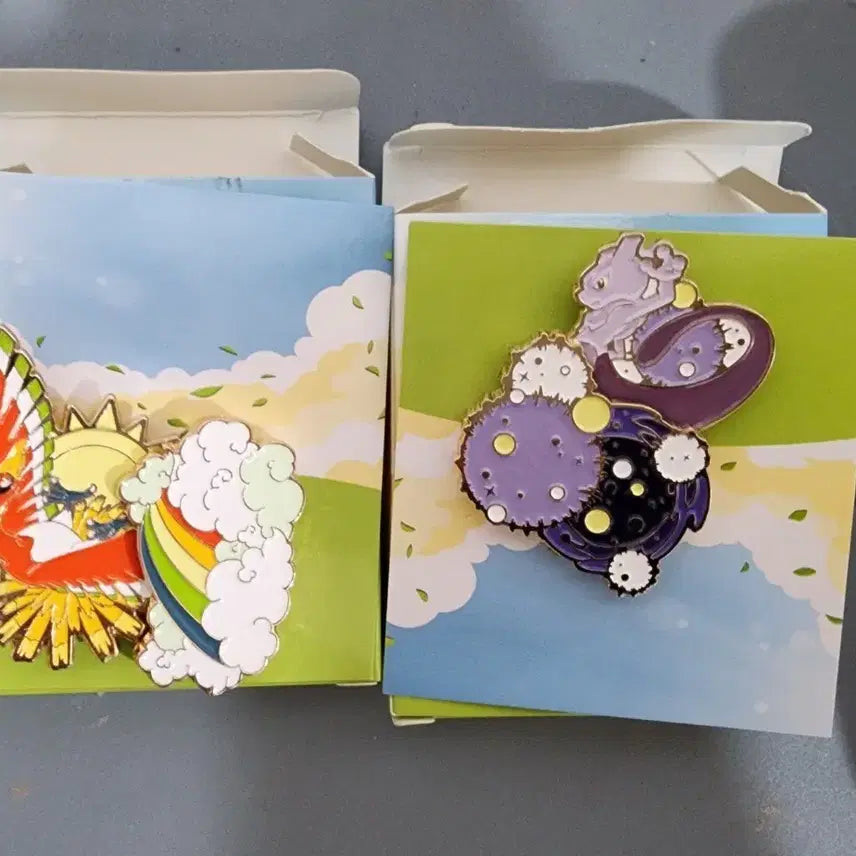 [BUNJANG] Isaac Toast Pokemon Badge Mewtwo &amp;.]. Ho-Oh Bundle Set / 이삭토스트 포켓몬뱃지 뮤츠 칠색조 일괄