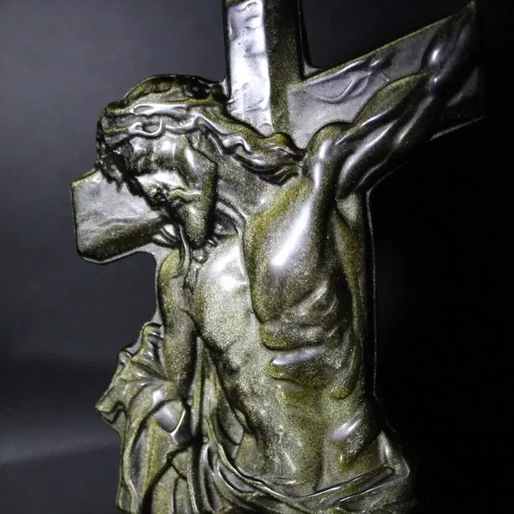 [BUNJANG] Gold Obsidian Christ Carving / 골드옵시디언 그리스도 카빙