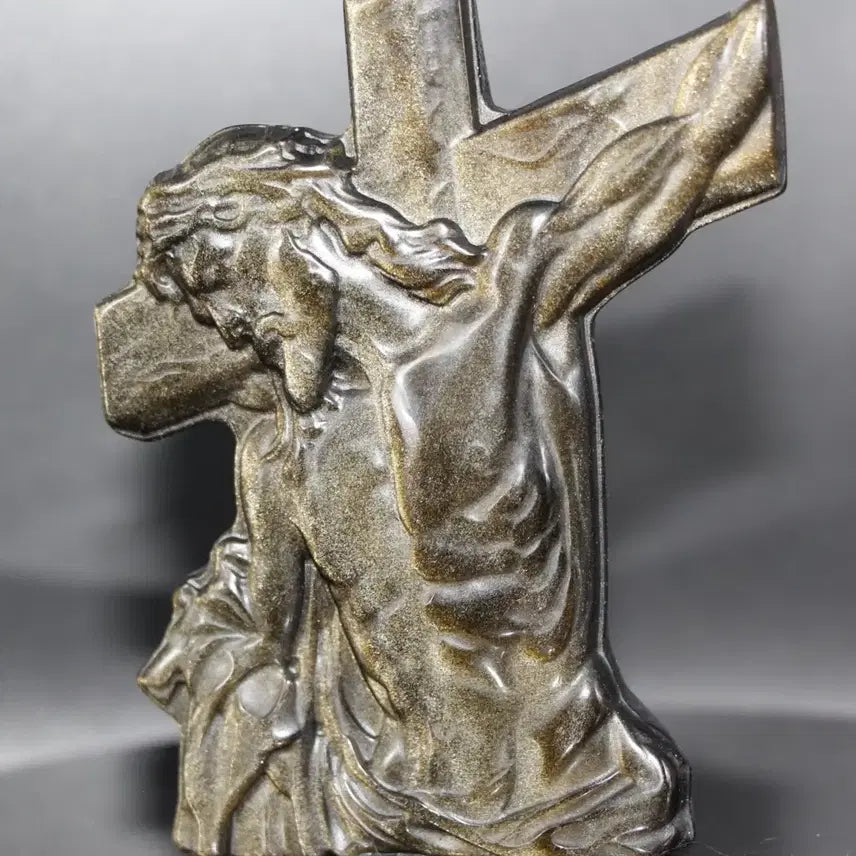 [BUNJANG] Gold Obsidian Christ Carving / 골드옵시디언 그리스도 카빙