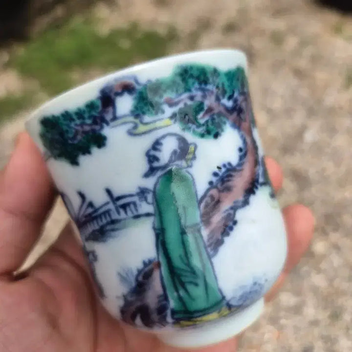 [BUNJANG] Sindeokdangje Blue and White Porcelain Tea Cup / 중국도자기 신덕당제 관지 투채 압수배 잔
