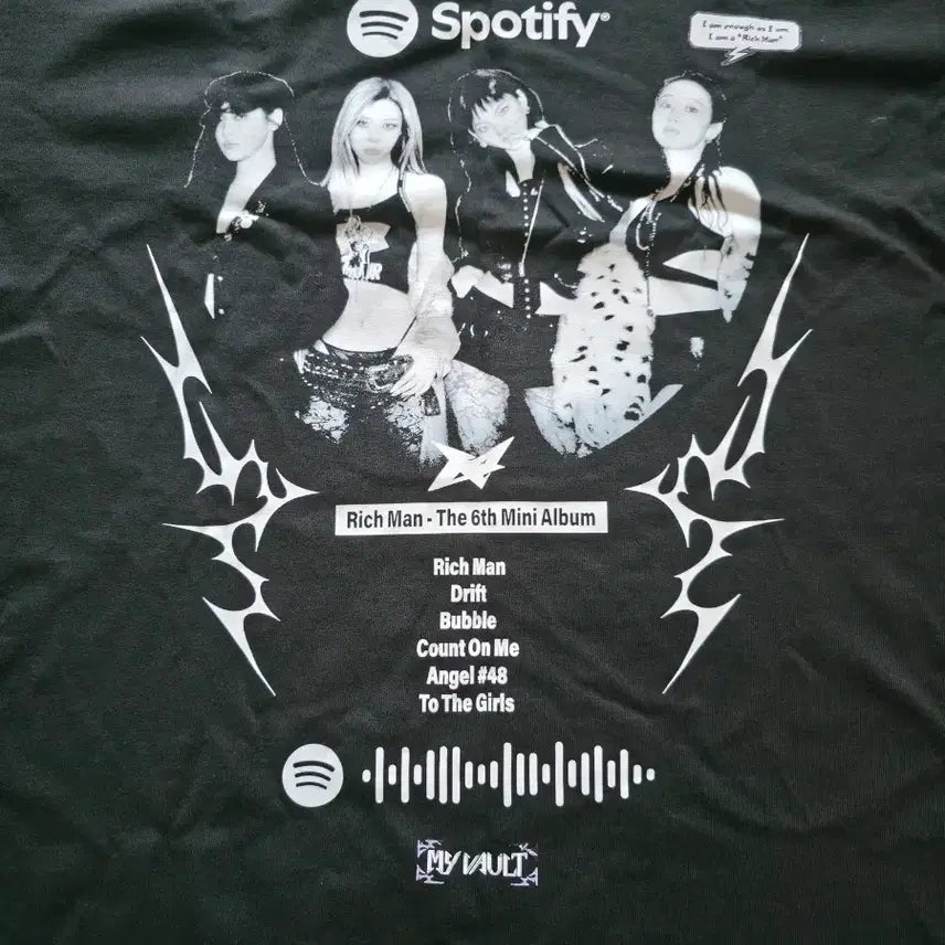 [BUNJANG] Spotify Richman Mini 6th Album T-Shirt / 스포티파이 리치맨 미니 6집 앨범 반팔티