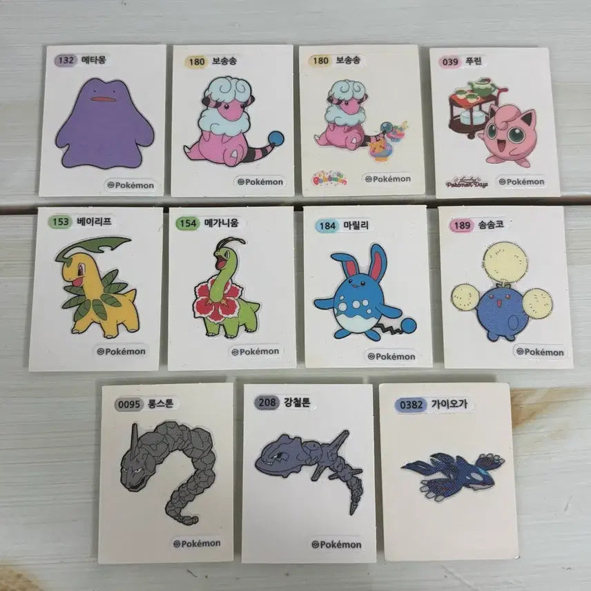 [BUNJANG] Pokemon Stickers Bundle (Ditto, Jigglypuff, Groudon, Snubbull, Gholdengo, etc.) / 포켓몬 띠부씰 일괄 (메타몽, 푸린, 가이오가, 보송송, 강철톤 등)