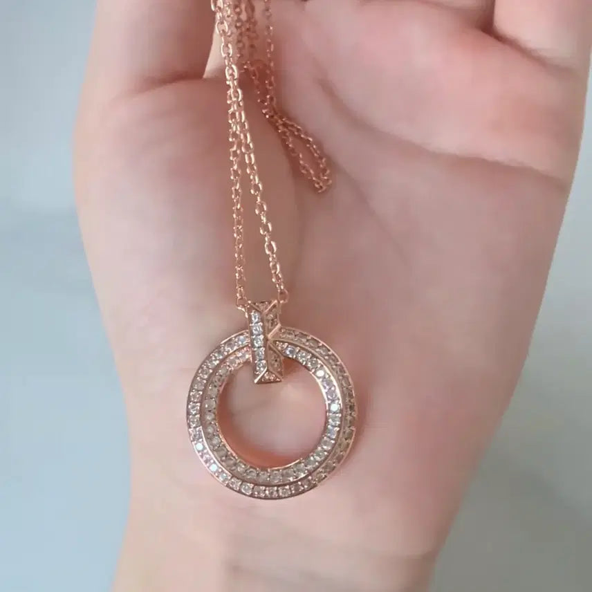[BUNJANG] Tiffany &amp; Co. T Series Round Diamond Setting Necklace Gold Tone / 티파니 앤 코 T시리즈 원형 다이아 세팅 여성 목걸이 골드컬러