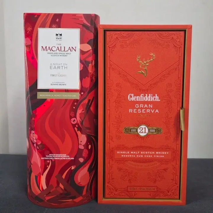 [BUNJANG] Macallan "A Night on Earth" &amp; Glenfiddich "Gran Reserva 21" Empty Bottles with Cases / 맥캘란 글렌피딕 위스키 공병