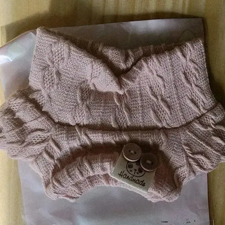 [BUNJANG] 15cm Doll Clothes Pink Sweater / 15cm 솜인형옷 인형의상 핑크 스웨터 빅니트단추
