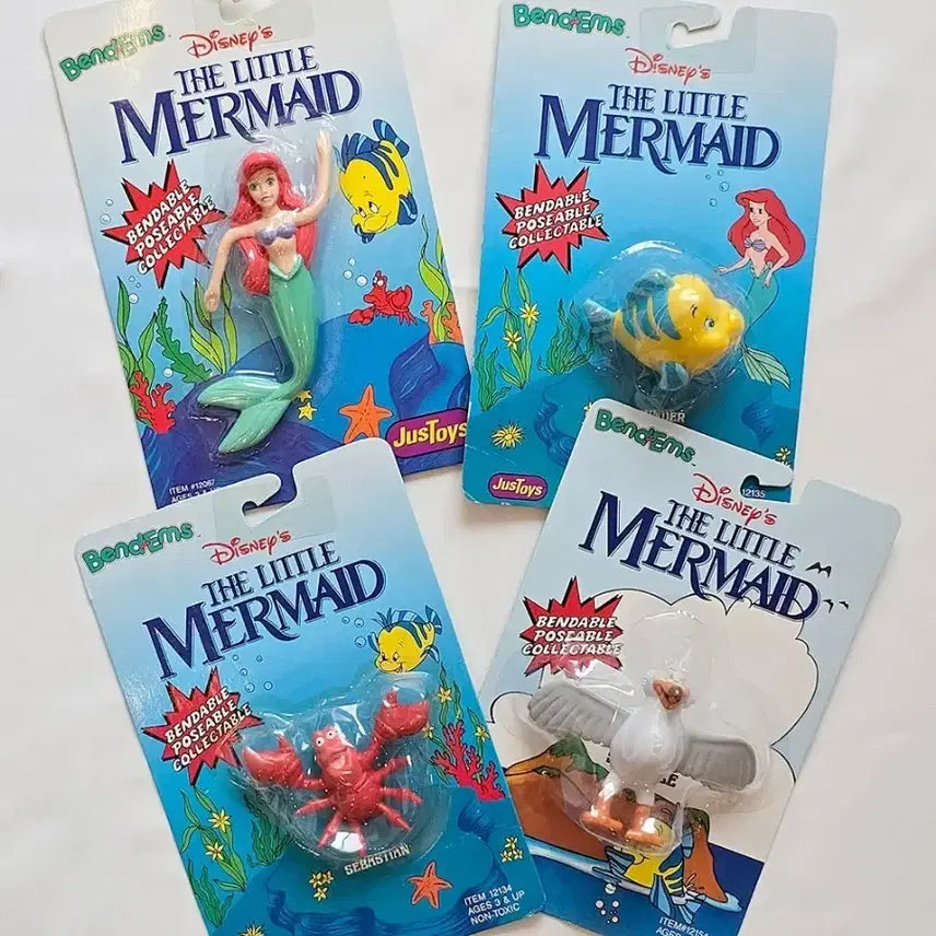[BUNJANG] Disney Vintage The Little Mermaid Bendable Figure Set / 디즈니 빈티지 인어공주 벤더블 피규어 SET