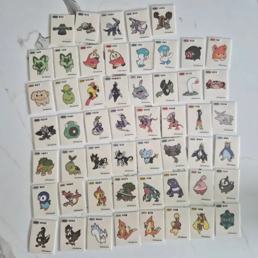 [BUNJANG] Pokemon Stickers Gen 4 &amp; 5 (53 types) and Dragon Ball Stickers (65 types) Bundle Set / 포켓몬 띠부씰 4,9세대53종과드래곤볼빵에나온드래곤볼씰65종일괄판매합니다